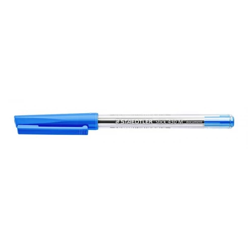 Golyóstoll, 0,5 mm, kupakos, STAEDTLER "Stick 430 M", kék