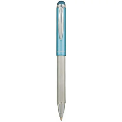 Golyóstoll, 0,24 mm, teleszkópos, rozsdamentes acél, világoskék tolltest, ZEBRA "Telescopic Metal Stylus", kék