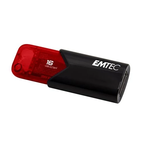 Pendrive, 16GB, USB 3.2, EMTEC "B110 Click Easy", fekete-piros