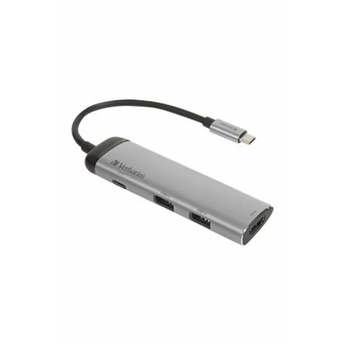 USB elosztó-HUB, USB-C/USB 3.0/HDMI, VERBATIM