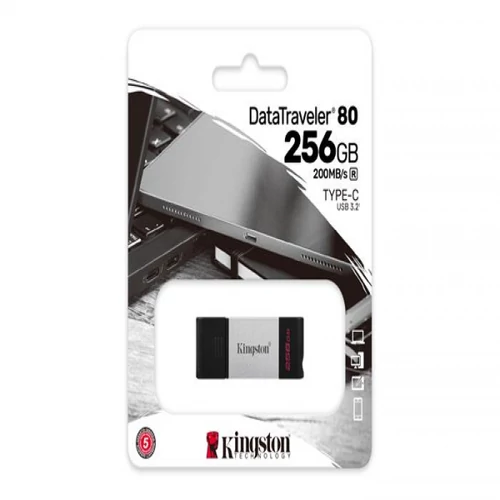 Pendrive, 256GB, USB-C, KINGSTON "DataTraveler 80"