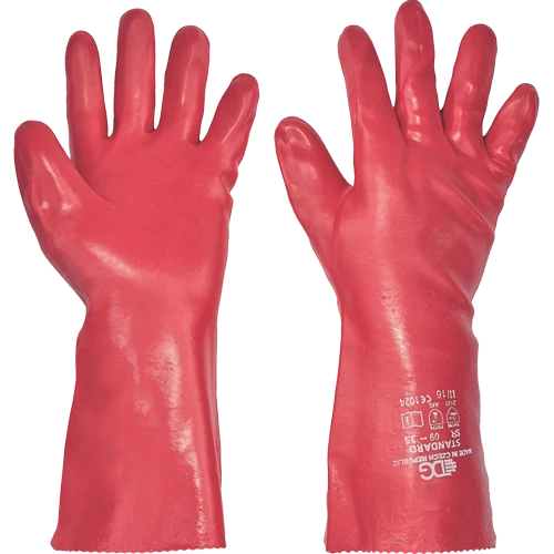 STANDARD kesztyű PVC 35 cm piros 9