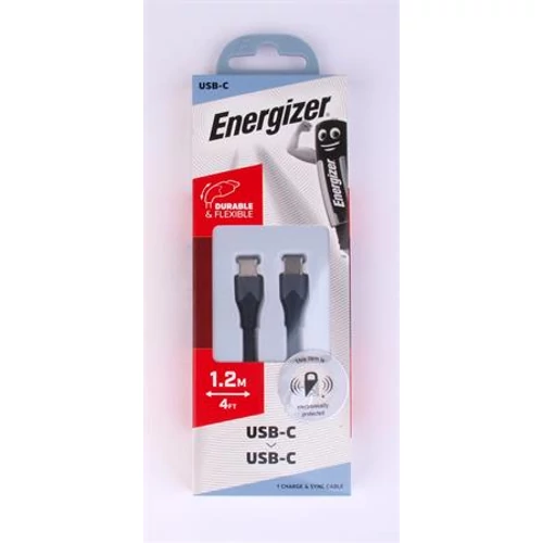 USB kábel, USB-C - USB-C, 1,2m, ENERGIZER, fekete