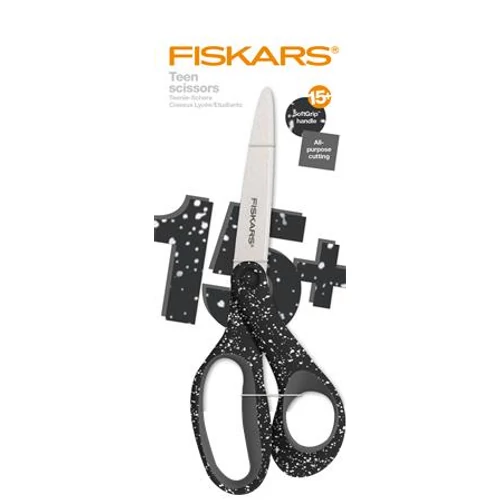 Olló, általános, 20 cm, FISKARS "Grad Teen Spray", fekete