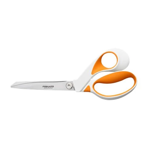 Olló, általános, 23 cm, FISKARS "RazorEdge Softgrip", narancssárga-fehér