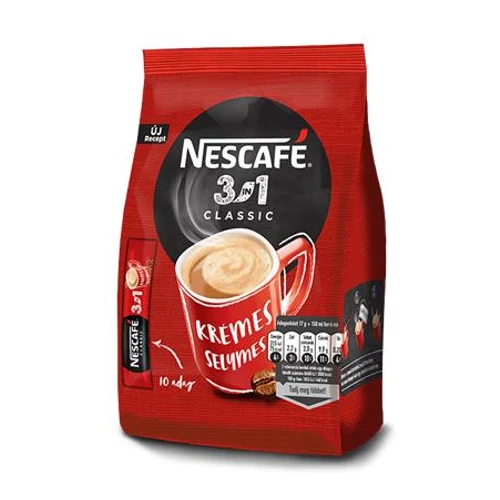 Instant kávé stick, 10x16,5 g, NESCAFÉ, 3in1 "Classic"