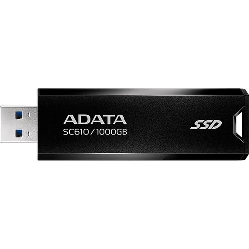 SSD (külső memória), 1TB, USB 3.2, 500 / 550MB / s, ADATA "SC610", fekete-piros