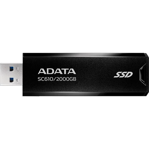 SSD (külső memória), 2TB, USB 3.2, 500 / 550MB / s, ADATA "SC610", fekete-piros