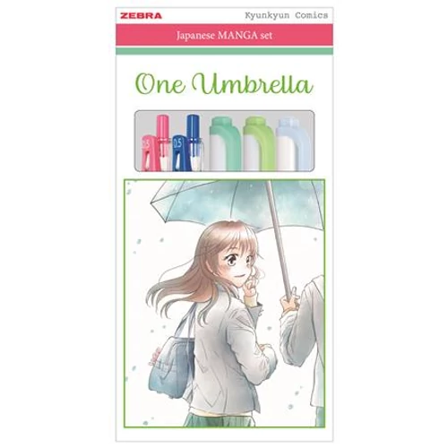 Írószer készlet, ZEBRA "Manga Set, One Umbrella", 5 darabos