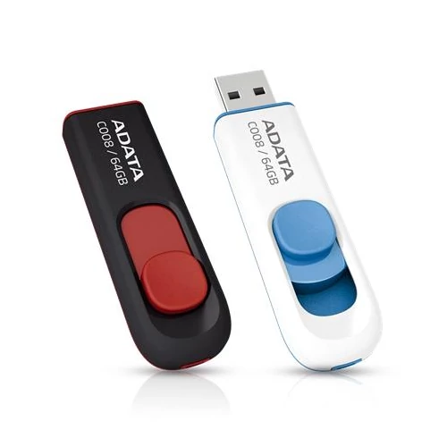 Pendrive, 64GB, USB 2.0, ADATA "C008", fekete