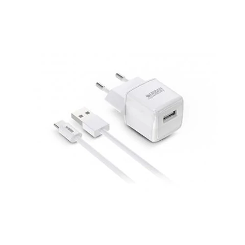 Hálózati töltő, 1xUSB-A, 12W, USB-A–USB-C kábel, URBAN FACTORY