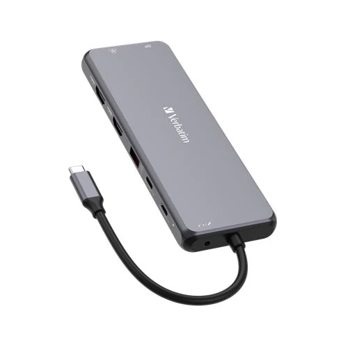 USB elosztó-HUB, 2xUSB-C PD / 2xHDMI / DP / 6xUSB-A / RJ45 / audio, VERBATIM