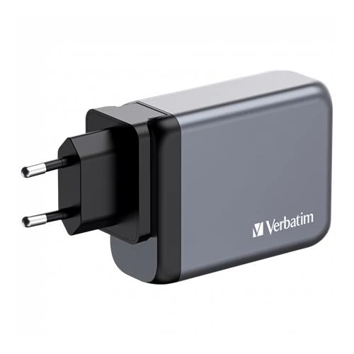 Hálózati töltő, 2xUSB-C PD (100W), USB-C PD (65W), USB-A QC 3.0, EU / UK / US, GaN, VERBATIM