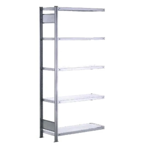 Csavar nélküli polc, bővítőegység, 5 polc, horganyzott, terhelhetőség 150 kg, szél × mé × ma: 875x600x2000 mm