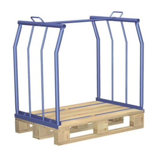Raklapfeltét, biztonsági csúszótalpak, magasság 1000 mm, 1000x1200 mm-es raklapokhoz, teherbírás 500 kg, RAL 5012 világoskék