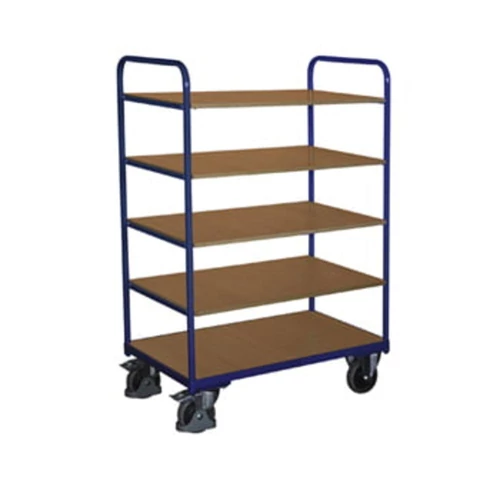 Polcos kocsi, 5 rakodófelület HxSz 1000x700 mm, külső méretek HxSzxM 1060x700x1530 mm, teherbírás 250 kg