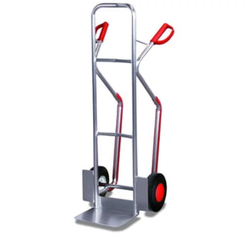 Alumínium molnárkocsi, lapát SZxM 320x250 mm, SZxMxM 570x543x1305 mm, teherbírás 250 kg, légtömlős gumi
