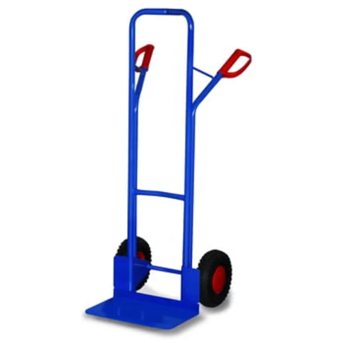 Acélcsöves molnárkocsi, lapát SZxM 480x300 mm, SZxMxM 570x636x1315 mm, teherbírás 250 kg, légtömlős gumiabroncs