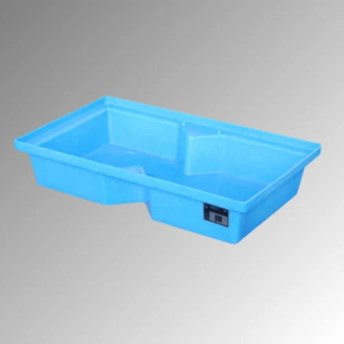 Polietilén kád kis tartályokhoz, SZxMxM 600x1000x200 mm, kék, űrtartalom 60 l, tömeg 10 kg