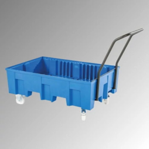 Gyűjtőedény polietilénből, mobil, rács nélkül, gyűjtőtérfogat 220 l, SZxMxM 865x1245x1050 mm, 1 hordóhoz, kék