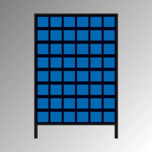 Helyhez kötött szerelőállvány tárolórekeszekkel, egyoldalas, ládák darabszáma: 48x4-es méret, SZxMxM 1010x400x1510 mm