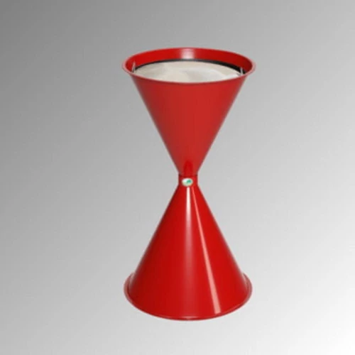 Álló hamutartó, átmérő x magasság 400 x 730 mm, betéttálca és szita, piros porszórt acéllemez