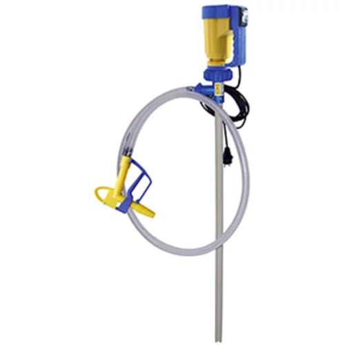 Elektromos hordószivattyú készlet laboratóriumba, áramlási sebesség 49 l/perc, merülőcső hossza 700 mm, cső átm. 32 mm, pp