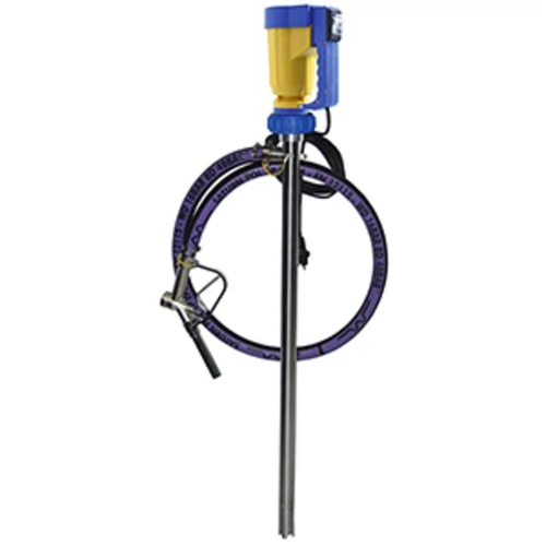 Elektromos hordószivattyú készlet laboratóriumba, áramlási sebesség 49 l/perc, merülőcső hossza 1000 mm, cső átm. 32 mm, rozsdamentes acél