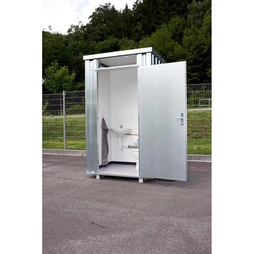 WC-konténer, horganyzott, sarok mosdóval és lemosó WC-vel, SZxMxM 1400x1250x2425 mm