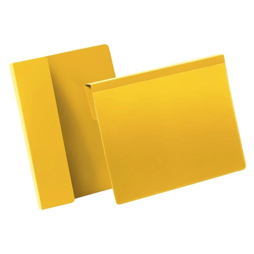Hajtásos azonosító zseb, A5 fekvő formátum, belső szélesség x magasság 210x148 mm, sárga szín, 50 db