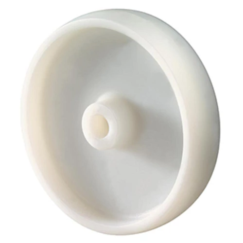 Rozsdamentes szállítóeszköz kerék, fehér műanyag, átm. 80 mm, teherbírás 150 kg, siklócsapágy