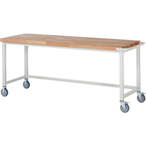 Mobil munkapad, SZxMxM 2000x700x880 mm, 40 mm-es bükk munkalap, RAL 7035