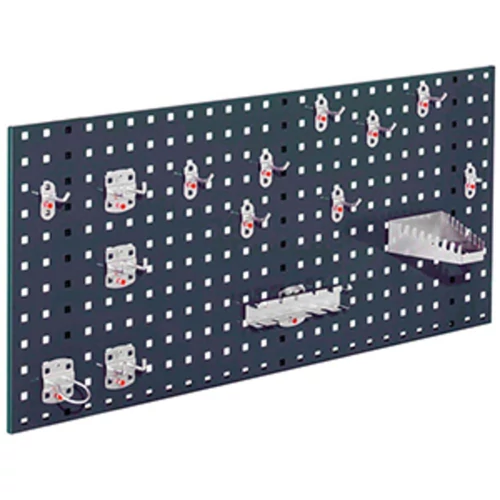 Kezdőkészlet, 1 db 1000x450 mm-es perforált lemezből és 15 darabos szerszámtartó készlet, RAL 7016