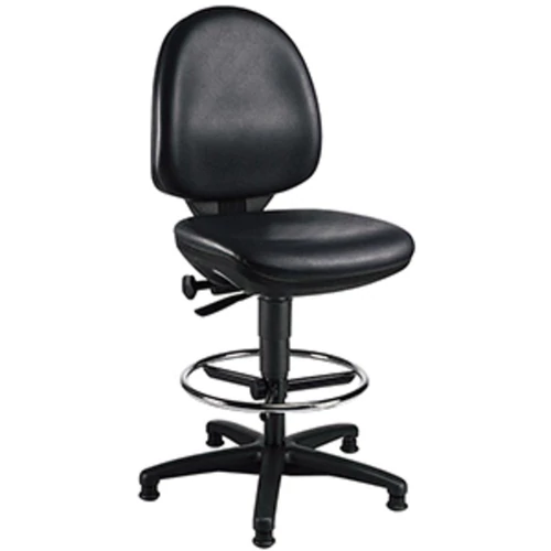Munkaszék, műbőr, lábgyűrűvel, ülésszélesség x ülésmélység 460 x 440 mm, ülésmagasság 590-840 mm