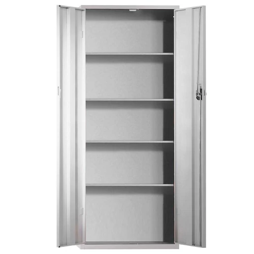 Tárolószekrény, ajtókkal, 4 polccal, tárolórekesz nélkül, SZxMxM 690x285x1600 mm, RAL 7035 világosszürke