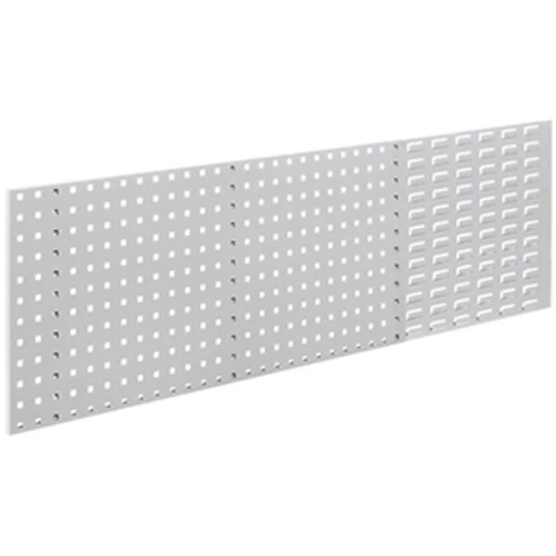 Perforált/Hasítékolt lemez kombináció: 2/3 perforált lemez, 1/3 Hasítékolt lemez, SZxM 1500x450 mm, RAL 7035