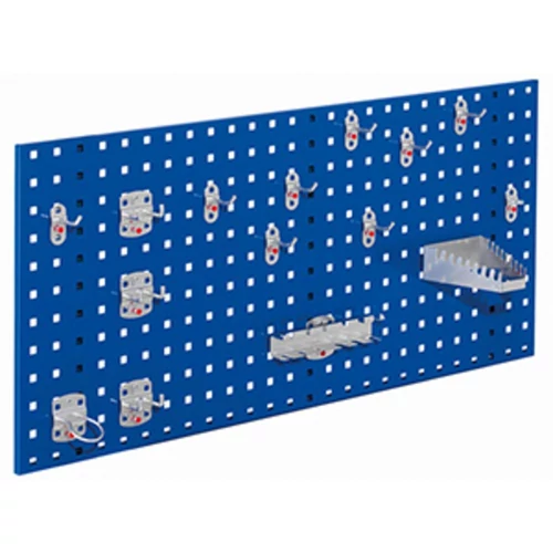 Kezdőkészlet, 1 db 1000x450 mm-es perforált lemezből és 15 darabos szerszámtartó készlet, RAL 5010