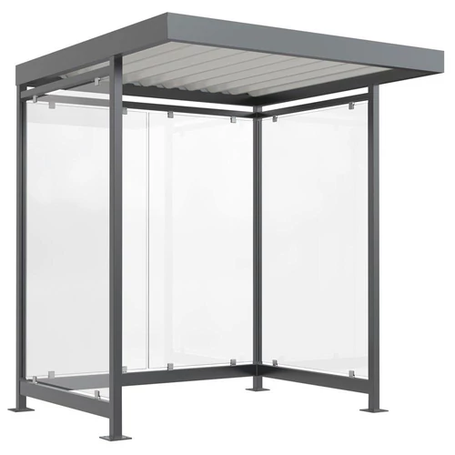Dohányzóhely, SZxMxM 2165x2165x2510 mm, magasság 2360 mm, kb 4-5 fő, színes bevonattal RAL 9002 törtfehér, teljesen összeszerelve