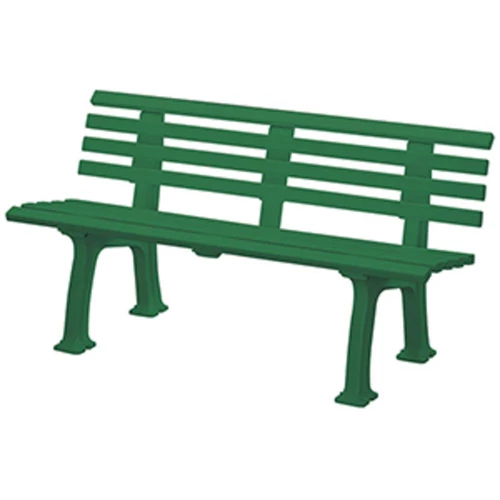 Műanyag parkpad 2 lábbal, 5 férőhely és 4 háttámlával 50x30 mm, szélesség 1500 mm, zöld