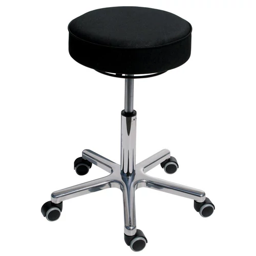 XL forgószék, 180 kg-ig terhelhető, görgőkkel, fekete műbőr ülés, 560-740 mm ülésmagasság