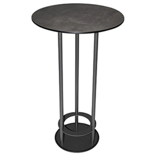 Dohányzó bárasztal, zárt asztallap, átmérő x magasság 675 x 1130 mm, szálcsiszolt rozsdamentes acél