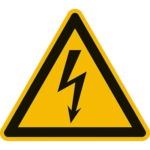 Figyelmeztető tábla, veszélyes elektromos feszültség, fólia, 50 mm, 6 lapos csomag