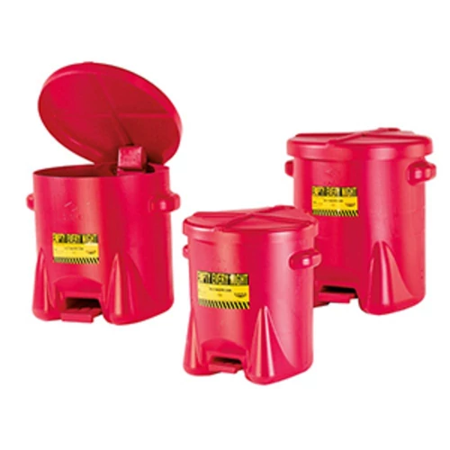 PE-ből készült hulladékgyűjtő tartály, űrtartalom 53 liter, piros szín, átmérő x magasság 560 x 530 mm