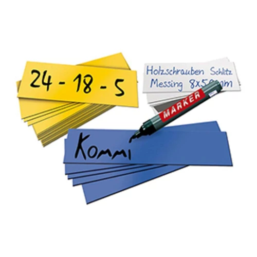 Mágneses címkék, sárga, SZxM 100x30 mm, 50 db