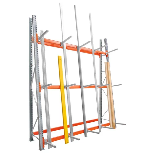 Profilos tároló állvány, bővítőegység, egyoldalas, SZxM 2700x3500 mm, mélység felső/alsó 1000/510 mm