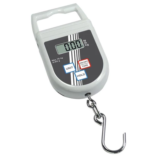 Függesztett mérleg, súlytartomány 50 kg-ig, pontosság 50 g, horoggal