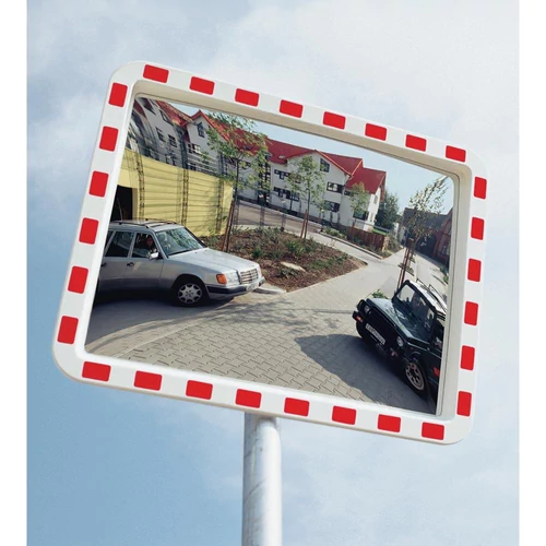 Közlekedési tükör, időjárásálló műanyag keret, akrilüveg tükörfelület, SZxM 800x600 mm