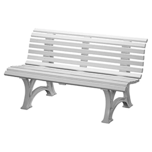 Műanyag parkpad 2 lábbal, 6 férőhely és 7 háttámlával 50x30 mm, szélesség 1500 mm, fehér