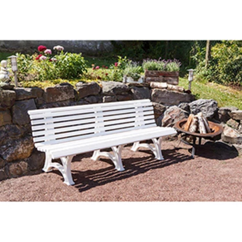 Műanyag parkpad 3 lábbal, 6 férőhely és 7 háttámlával 50x30 mm, szélesség 2000 mm, fehér