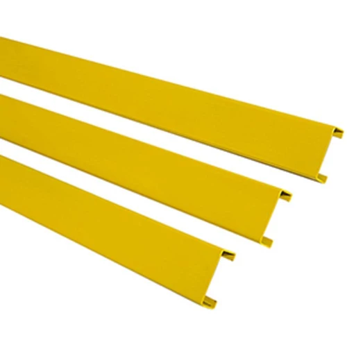 Ütésvédő deszka, C-profil, 100x40x3 mm, tűzihorganyzott és sárga műanyag bevonatú, kültéri, hossz 1500 mm